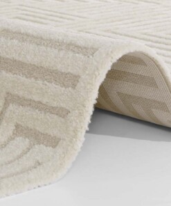 Laagpolig vloerkleed Manipu Elle Decoration - crème - close up, thumbnail