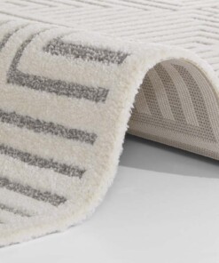 Laagpolig vloerkleed Manipu Elle Decoration - crème/grijs - close up, thumbnail