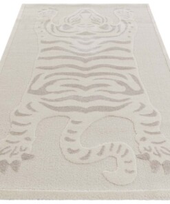 Laagpolig vloerkleed Samayi Elle Decoration - crème/beige - overzicht schuin, thumbnail