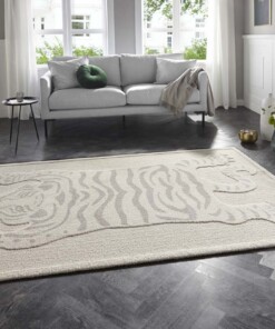 Laagpolig vloerkleed Samayi Elle Decoration - crème/beige - sfeer