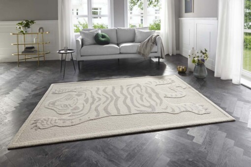 Laagpolig vloerkleed Samayi Elle Decoration - crème/beige - sfeer