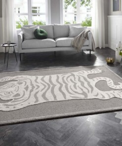 Laagpolig vloerkleed Samayi Elle Decoration - grijs/beige - sfeer