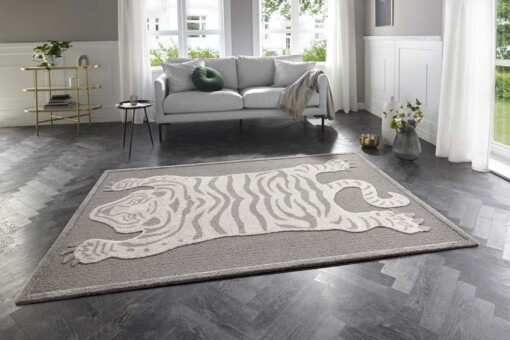 Laagpolig vloerkleed Samayi Elle Decoration - grijs/beige - sfeer