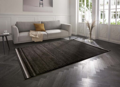 Designer vloerkleed 3D Aine - antraciet - sfeer