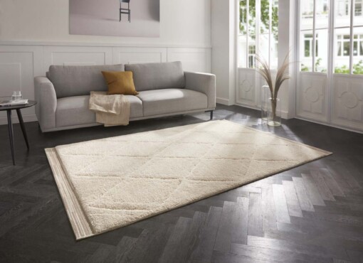Designer vloerkleed 3D Colin - beige - sfeer