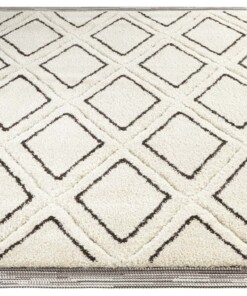 Designer vloerkleed 3D Colin - crème/zwart - overzicht schuin, thumbnail