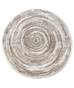 Rond hoogpolig vloerkleed Rian - crème/beige - overzicht boven, thumbnail