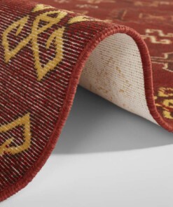 Kelim vloerkleed ruiten Mata - donkerrood - close up, thumbnail Kelim vloerkleed ruiten Mata - donkerrood - close up, thumbnail