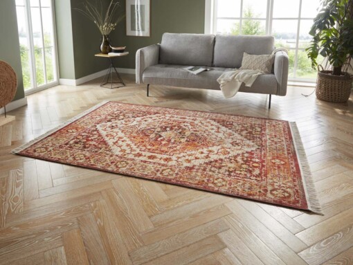 Vintage vloerkleed Samia - rood/multi - sfeer