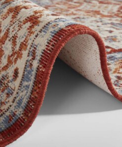 Vintage vloerkleed Samia - blauw/multi - close up, thumbnail