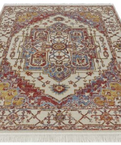 Vintage vloerkleed Miran - crème/multi - overzicht schuin, thumbnail