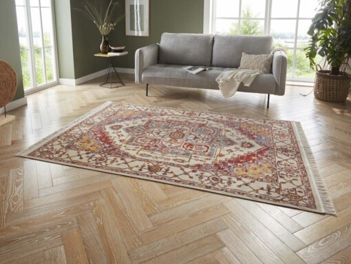 Vintage vloerkleed Miran - crème/multi - sfeer