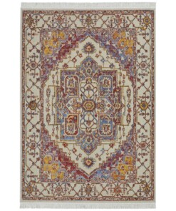 Vintage vloerkleed Miran - crème/multi - overzicht boven, thumbnail