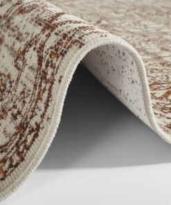 Vintage vloerkleed Miran - bruin/crème - close up, thumbnail