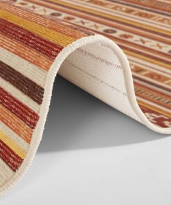 Kelim vloerkleed Milad - oranje/multi - close up, thumbnail