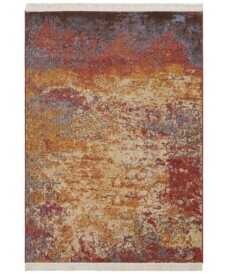 Vintage vloerkleed abstract Robina - rood/oranje - overzicht boven, thumbnail Vintage vloerkleed abstract Robina - rood/oranje - overzicht boven, thumbnail