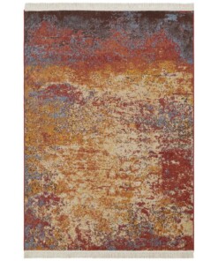 Vintage vloerkleed abstract Robina - rood/oranje - overzicht boven
