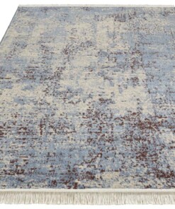 Vintage vloerkleed abstract Robina - blauw/crème - overzicht schuin, thumbnail Vintage vloerkleed abstract Robina - blauw/crème - overzicht schuin, thumbnail