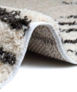 Rond vloerkleed kinderkamer Lion Tahl - crème/zwart - close up, thumbnail