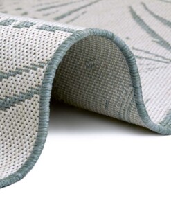 Buitenkleed palm Lagosi - turquoise/crème - close up, thumbnail