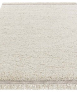 Hoogpolig designer vloerkleed 3D Lompu - crème - overzicht schuin, thumbnail