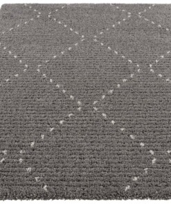 Hoogpolig vloerkleed ruiten Basay - donkergrijs/crème - overzicht schuin, thumbnail Hoogpolig vloerkleed ruiten Basay - donkergrijs/crème - overzicht schuin, thumbnail