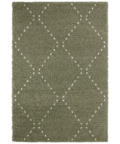 Hoogpolig vloerkleed ruiten Basay - olijfgroen/crème - overzicht boven, thumbnail Hoogpolig vloerkleed ruiten Basay - olijfgroen/crème - overzicht boven, thumbnail