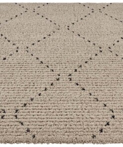 Hoogpolig vloerkleed ruiten Basay - beige/zwart - overzicht schuin, thumbnail Hoogpolig vloerkleed ruiten Basay - beige/zwart - overzicht schuin, thumbnail