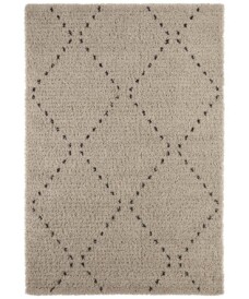 Hoogpolig vloerkleed ruiten Basay - beige/zwart - overzicht boven, thumbnail Hoogpolig vloerkleed ruiten Basay - beige/zwart - overzicht boven, thumbnail