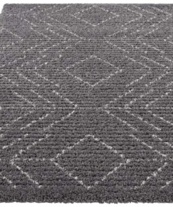 Hoogpolig vloerkleed Toboso - donkergrijs/crème - overzicht schuin, thumbnail Hoogpolig vloerkleed Toboso - donkergrijs/crème - overzicht schuin, thumbnail