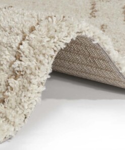 Hoogpolig vloerkleed Toboso - crème/bruin - close up, thumbnail