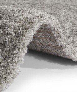 Hoogpolig vloerkleed Toboso - grijs/crème - close up, thumbnail