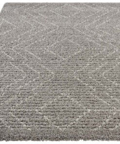 Hoogpolig vloerkleed Toboso - grijs/crème - overzicht schuin, thumbnail