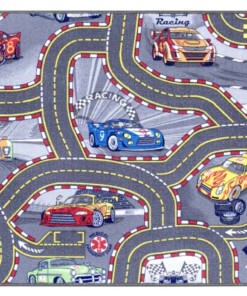 Speelkleed racebaan Track - grijs/multi - overzicht boven, thumbnail