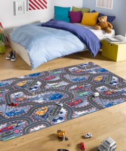 Speelkleed racebaan Track - grijs/multi - sfeer