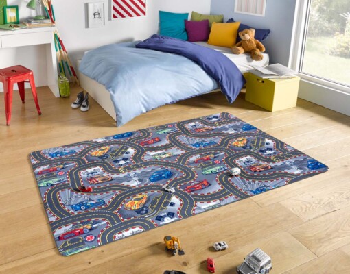 Speelkleed racebaan Track - grijs/multi - sfeer