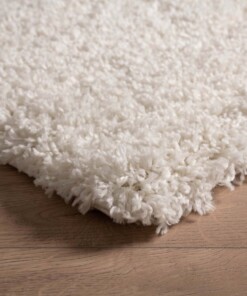 Hoogpolig vloerkleed - Cozy Shaggy - wit - close up hoek