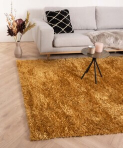 Hoogpolig vloerkleed velours Posh - goud - sfeer, thumbnail