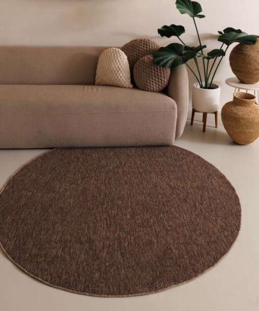 Rond vloerkleed Lush - bruin