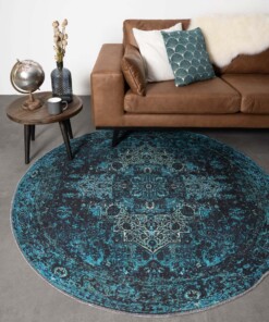Rond vintage vloerkleed Ancient Azure No.1 - sfeer