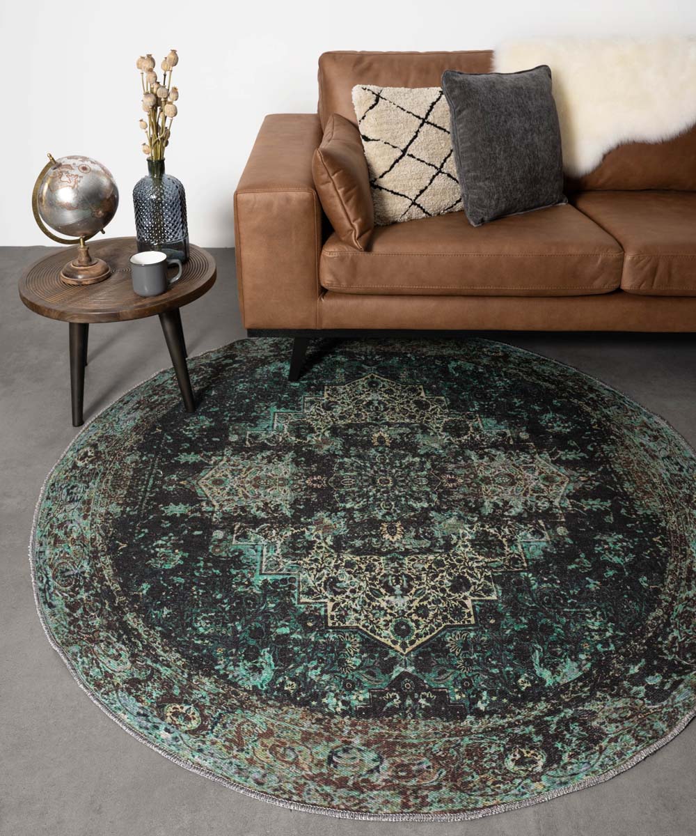 Nauwkeurigheid Mm Samenwerken met Rond vintage vloerkleed Ancient Old Copper No.2 | Tapeso