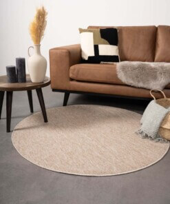 Rond vloerkleed Lush - beige - sfeer