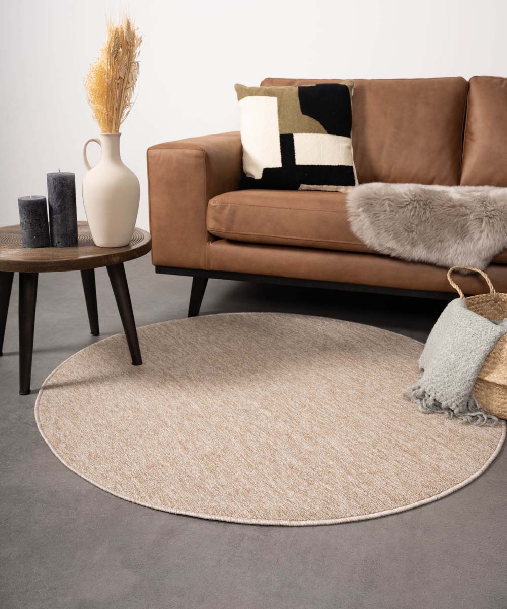 Grootste Toegangsprijs Zonnebrand Rond vloerkleed Lush - beige | Tapeso