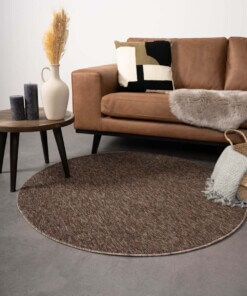 Rond vloerkleed Lush - bruin - sfeer