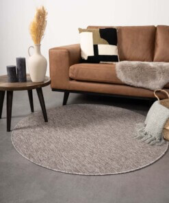 Rond vloerkleed Lush - taupe/lichtgrijs - sfeer