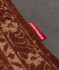 Vintage vloerkleed Nomad - roestbruin - close up zijkant, thumbnail