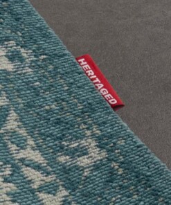 Vintage vloerkleed Nomad - grijs/blauw - close up zijkant, thumbnail