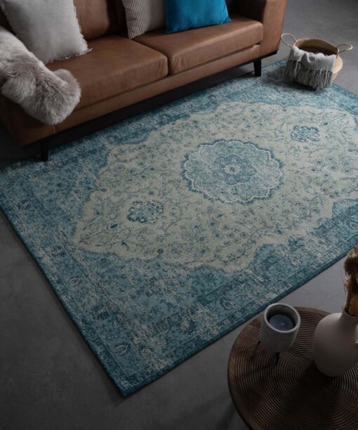 Vintage vloerkleed Village - grijs/blauw - sfeer