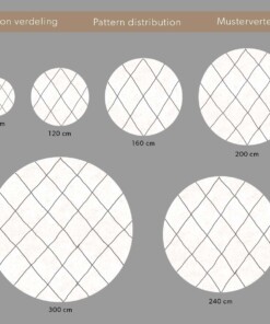 Rond hoogpolig vloerkleed geruit Artisan - wit/grijs