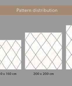 Vierkant hoogpolig vloerkleed geruit Artisan - wit/grijs Vierkant hoogpolig vloerkleed geruit Artisan - wit/grijs